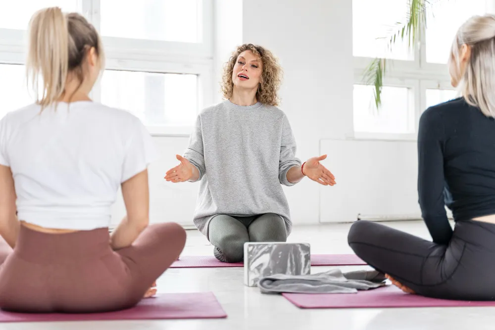 Women Yoga Class Close Up